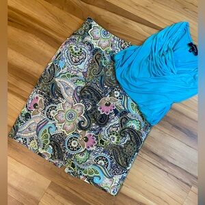 Talbots paisley pencil skirt
